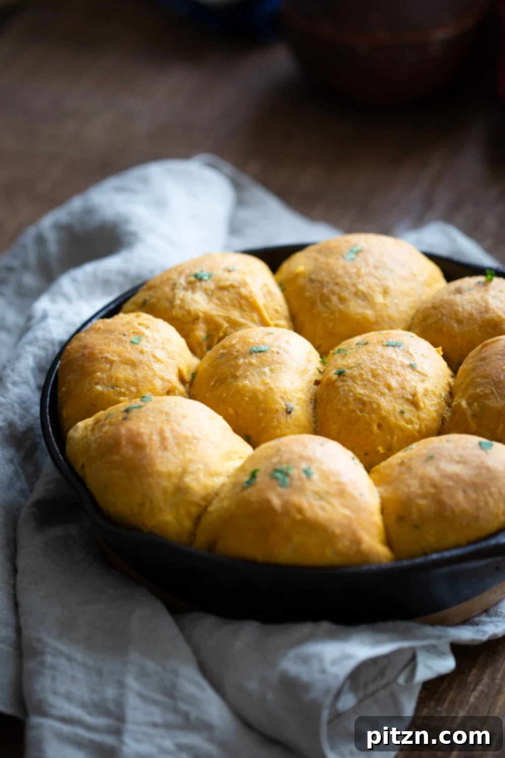 Soft Herbed Vegan Sweet Potato Dinner Rolls 11 Vegan Sweet Potato Rolls - Soft Herb Dinner Rolls. 7 Ingredients, 1 Bowl, Freezer friendly, No Added Sugar, Almost No Knead. Melt in your mouth sweet potato bread rolls. #Vegan #veganRicha #Soyfree #Nutfree Palm Oil-free #Recipe
