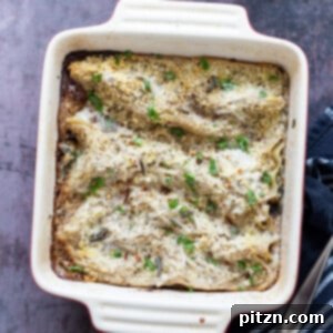 Decadent Vegan Mushroom Lasagna 13 A close-up of a serving of Creamy Vegan Mushroom Lasagna, highlighting its rich layers