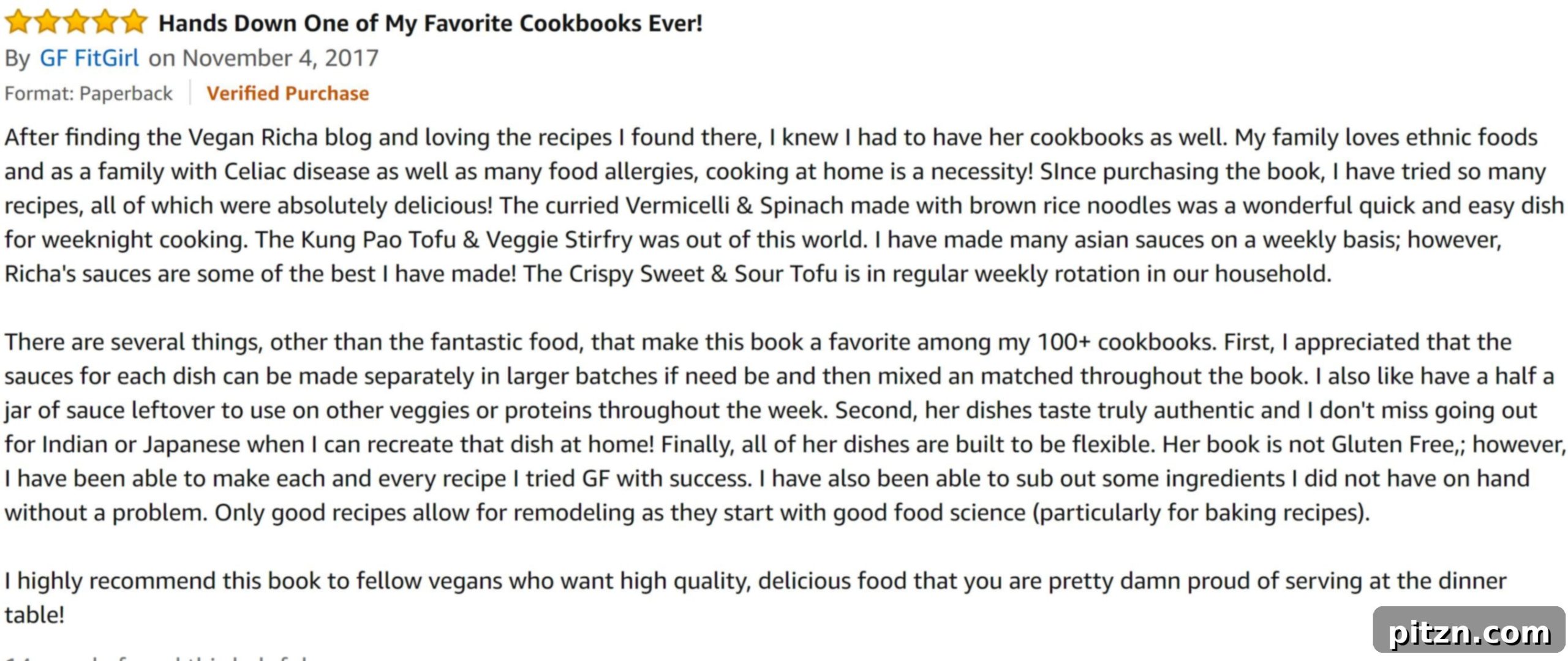 20 Thoughtful Holiday Gifts Every Vegan Will Love 5 Another review image for Vegan Richa's book