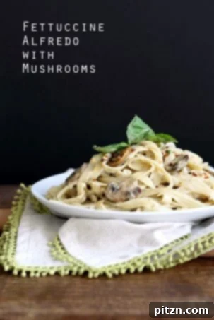 The Best Vegan Mushroom Garlic Alfredo, made without nuts. A truly garlicky, creamy, and amazing vegan fettuccine alfredo. Easily made nut-free, gluten-free, and soy-free.