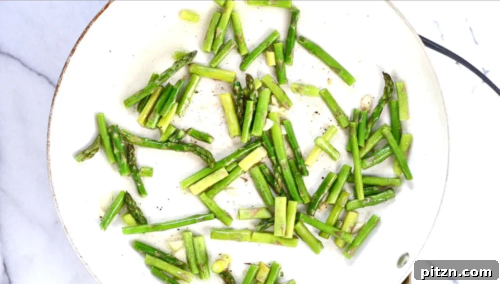 Asparagus roasted and steamed our Vegan Lemon Asparagus Pasta