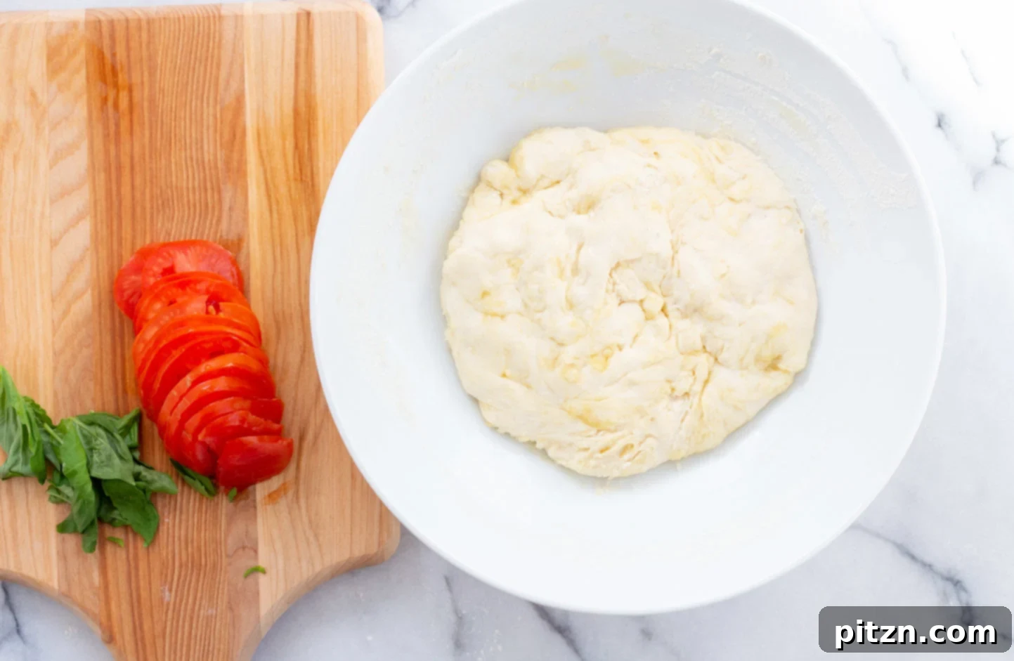 Pizza dough for our Vegan Margherita Pizza 
