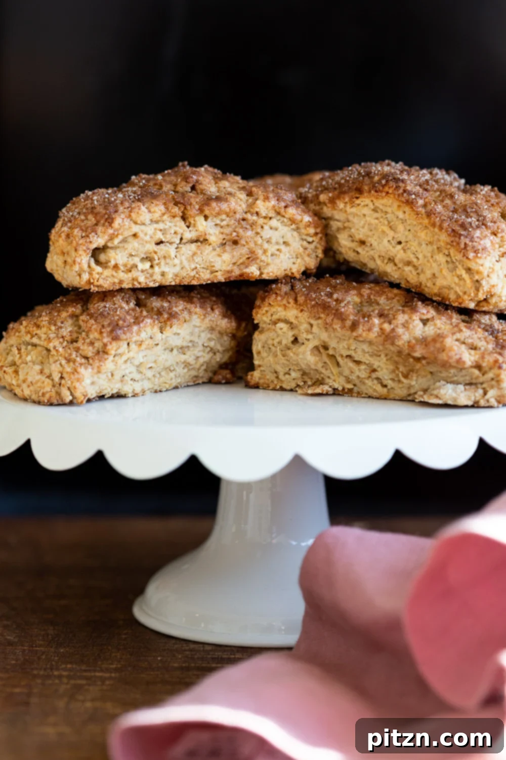 These Vegan Churro Scones need just 1 Bowl, 8 Ingredients and have No Added Oil! Crisp Vegan Cinnamon Scones for breakfast or Dessert. #Vegan #scones #Churroscones #Veganscones #VeganRicha #Nutfree option