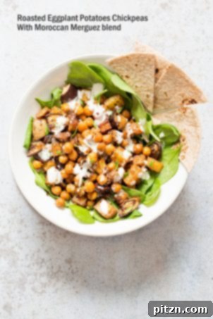 26 Vibrant Vegan Bowl Recipes 20 Roasted Eggplant Potatoes Chickpeas with Moroccan Merguez seasoning. Vegetables tossed in a rich Merguez spice blend, roasted, and served with a creamy tahini dressing. Vegan, Gluten-free, soy-free recipe.