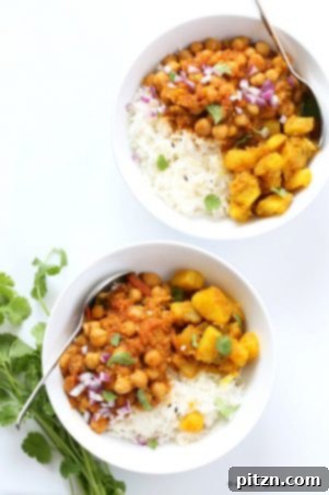 26 Vibrant Vegan Bowl Recipes 26 A hearty and flavorful Chana Masala Bowl with 5-minute spiced potatoes, combining classic chickpea curry with quick, seasoned potatoes for a satisfying vegan meal. Gluten-free, soy-free, nut-free.