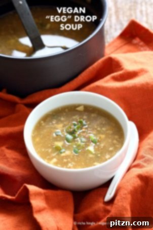 Tofu Transformed: Stir-fries, Marinades, Curries, Sandwiches, and Beyond 24 Vegan Egg Drop Soup. Egg-less egg drop soup with jackfruit and tofu, a soothing Chinese "egg" drop soup. Vegan, gluten-free recipe. | VeganRicha.com #vegan #glutenfree #veganricha