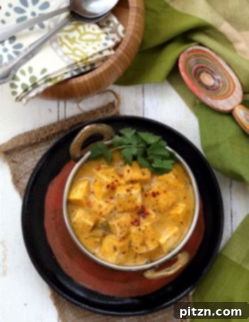 Tofu Transformed: Stir-fries, Marinades, Curries, Sandwiches, and Beyond 10 Mango Curry Tofu | Vegan Richa, featuring chunks of tofu in a rich, golden mango-infused curry sauce.