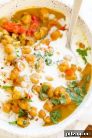 Chickpea Coconut Curry - Instant Pot or Saucepan. This 1 Pot Coconut Chickpea Curry is flavorful and Easy. Add other veggies like sweet potato, squash. #Vegan #Glutenfree #Nutfree #Soyfree #Recipe #Chickpeacoconutcurry #veganricha.