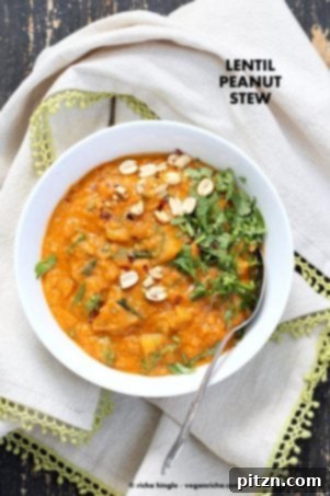 West African Peanut Stew with red lentils | Vegan Curry Recipesm