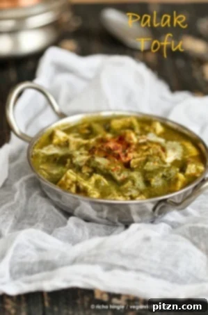Palak Tofu - tofu in spinach curry