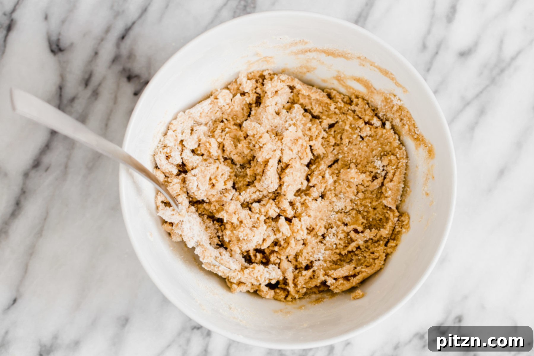 vegan snickerdoodles Vegan pumpkin spice snickerdoodle cookie dough in a white bowl, ready for chilling