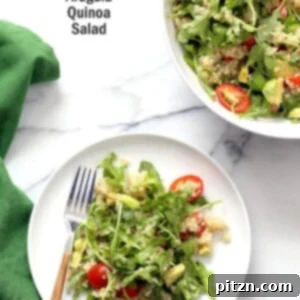 Mediterranean Quinoa Salad with Arugula and Avocado
