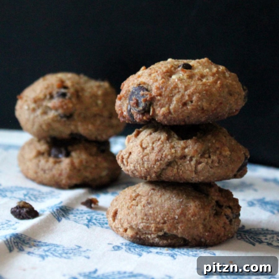 Ginger Banana Chocolate Chip Almond Oat Cookies Vegan Gluten Free Oil Free Sugar Free 12 Another view of the healthy banana cookies