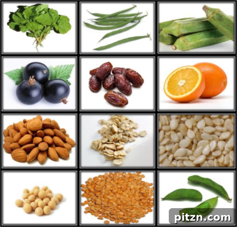 Ginger Banana Chocolate Chip Almond Oat Cookies Vegan Gluten Free Oil Free Sugar Free 13 Infographic showing various calcium-rich Indian foods