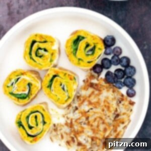 chickpea scramble pinweels served with blueberries