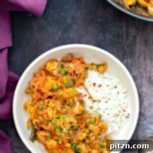 diwani handi veg served with a side of rice