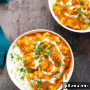 Baked Tofu Curry (Vegan Tofu Makhani) served with rice