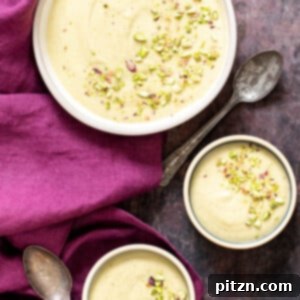 three servings of Vegan Indian Milk Pudding