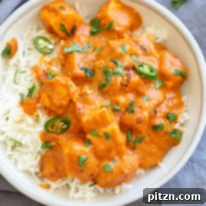 Vegan Paneer Lababdar with Tofu in a bowl