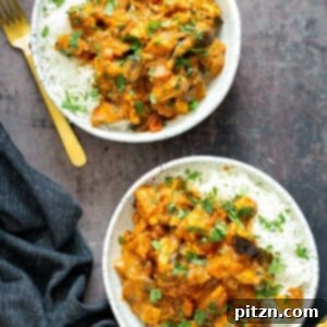 two servings of madras curry casserole served with rice