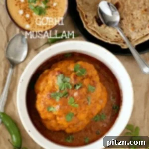 Whole Roasted Cauliflower with Creamy Makhani Sauce, Gobi Musallam
