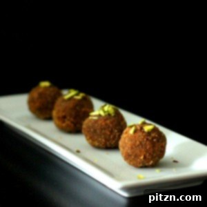 Delicious oil-free wheat laddoo, a vegan Indian sweet.