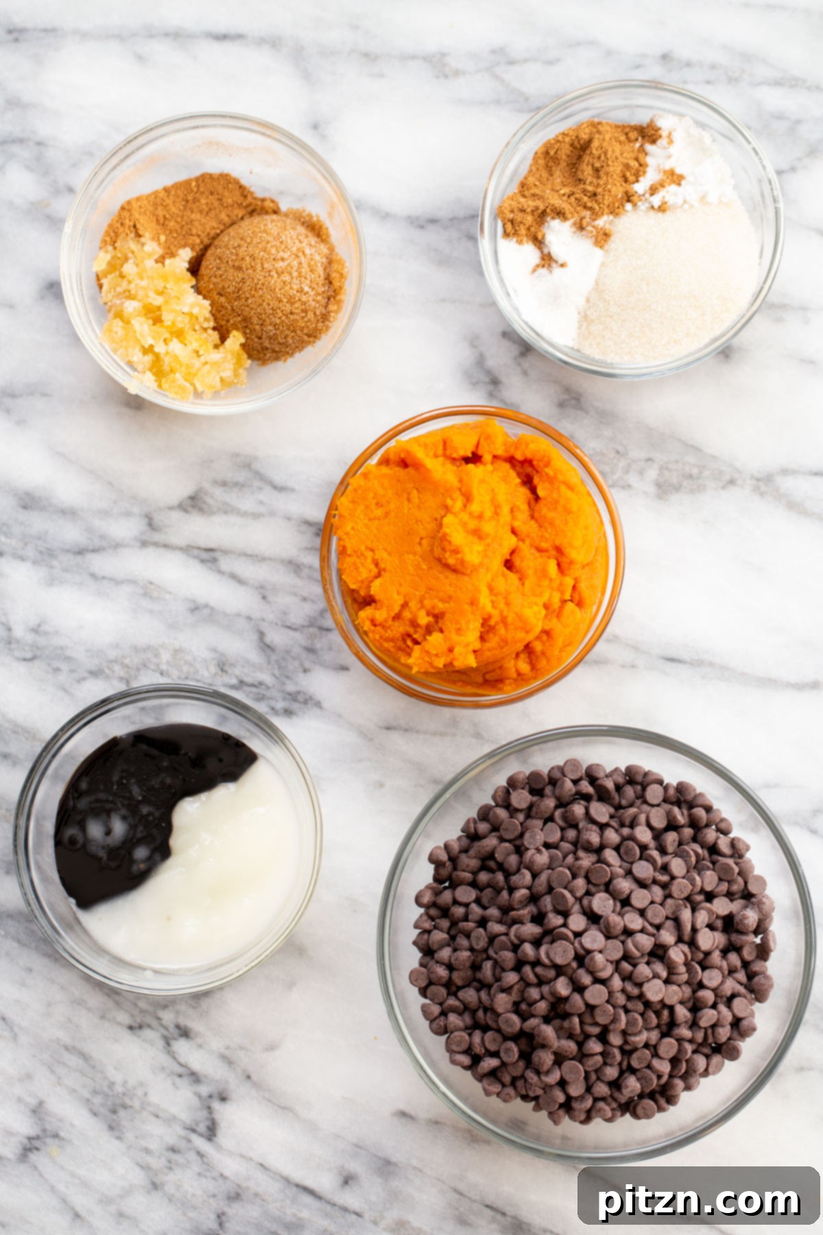 ingredients for gingerbread chocolate fudge on a marble surface
