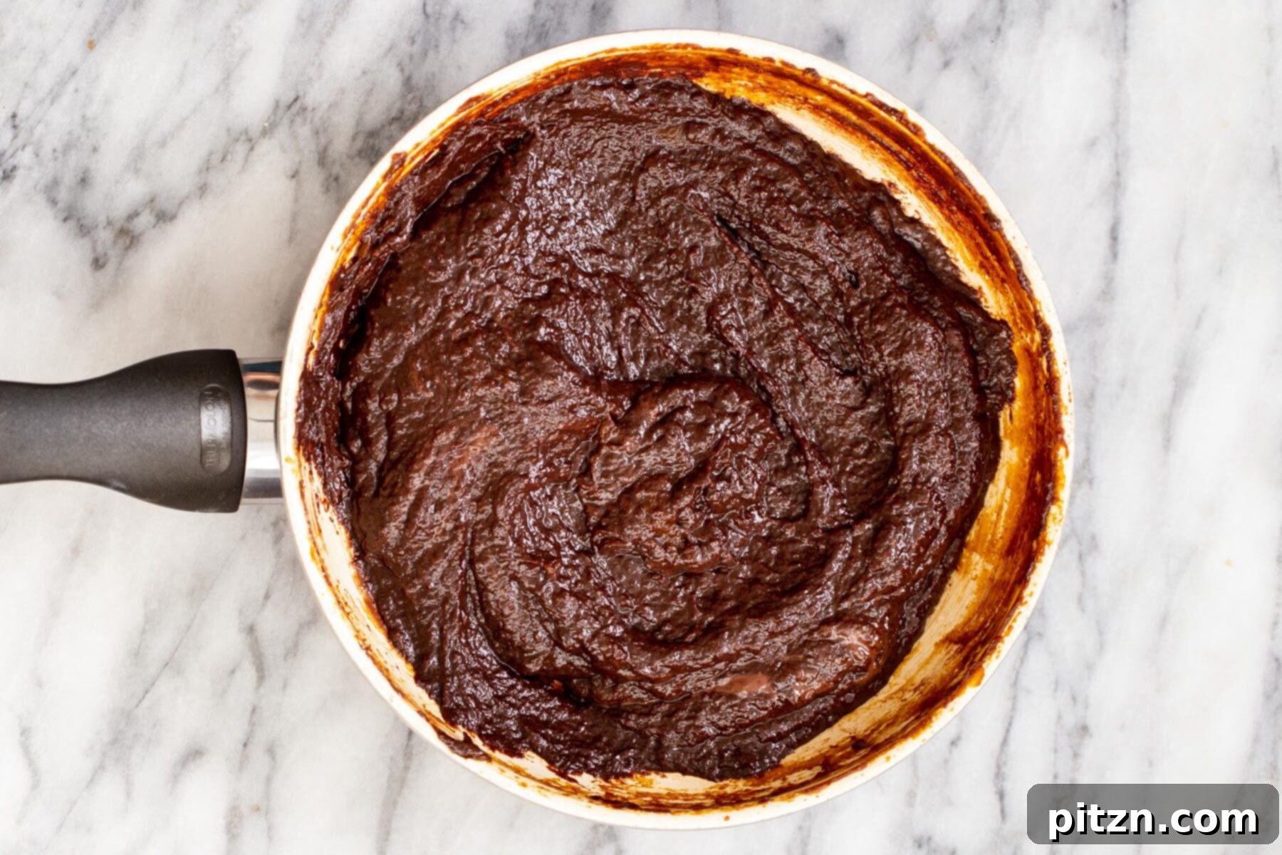 pumpkin puree and melted chocolate in a small pot