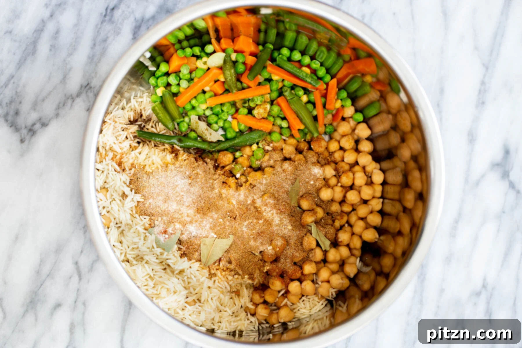 chickpea fried rice ingredients for chickpea fried rice in an Instant Pot