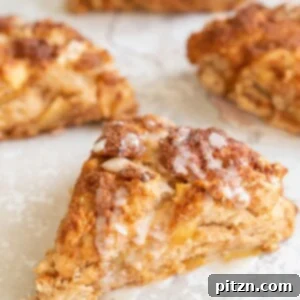 Vegan Apple Cinnamon Scones on white tile