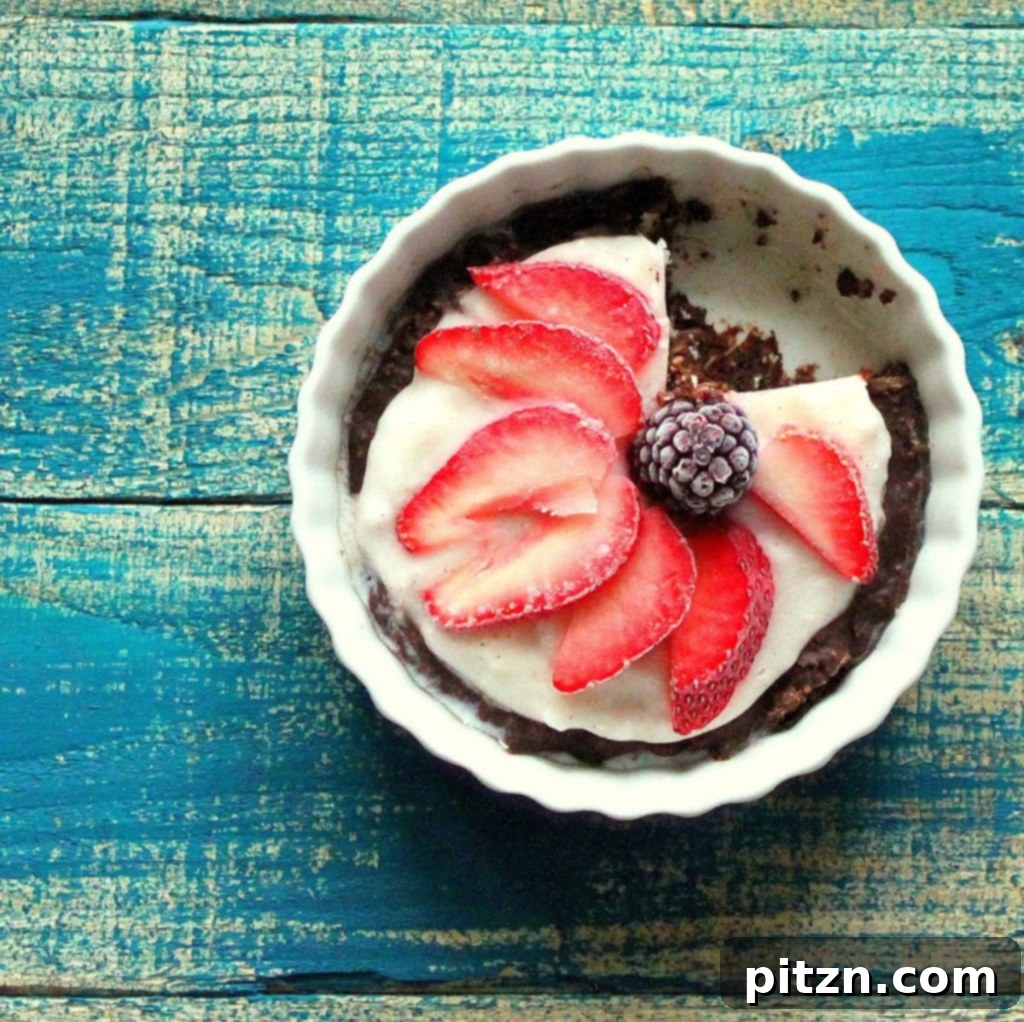 No Bake Vegan Gluten Free Chocolate Berry Fireworks Pie 4 Two single-serve chocolate cream berry pies, beautifully garnished with an assortment of fresh fruits