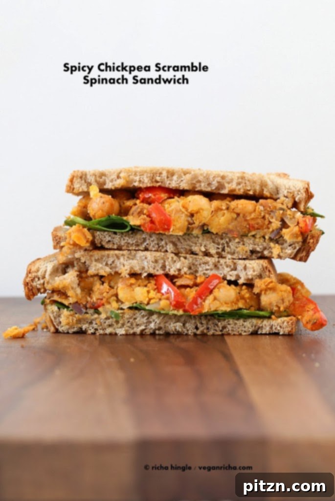 Vegan Blackened Chickpea Scramble ready for a sandwich or topping