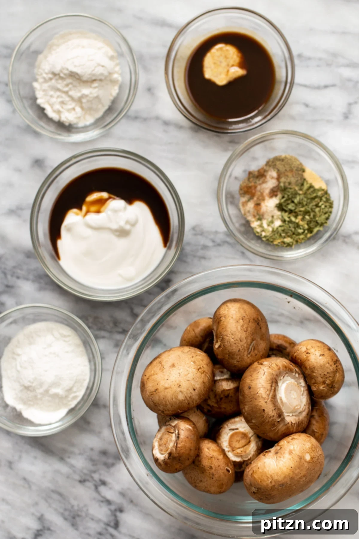 Swedish Plant-Ball Perfection 7 A visual display of all the fresh and pantry ingredients required for making vegan Swedish meatballs.