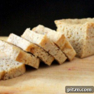 Slices of gluten free sourdough bread on a wooden chopping board