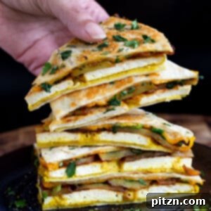 Smoky Tofu and Potato Sunrise Quesadillas 5 A beautifully grilled vegan breakfast quesadilla, ready to be served.