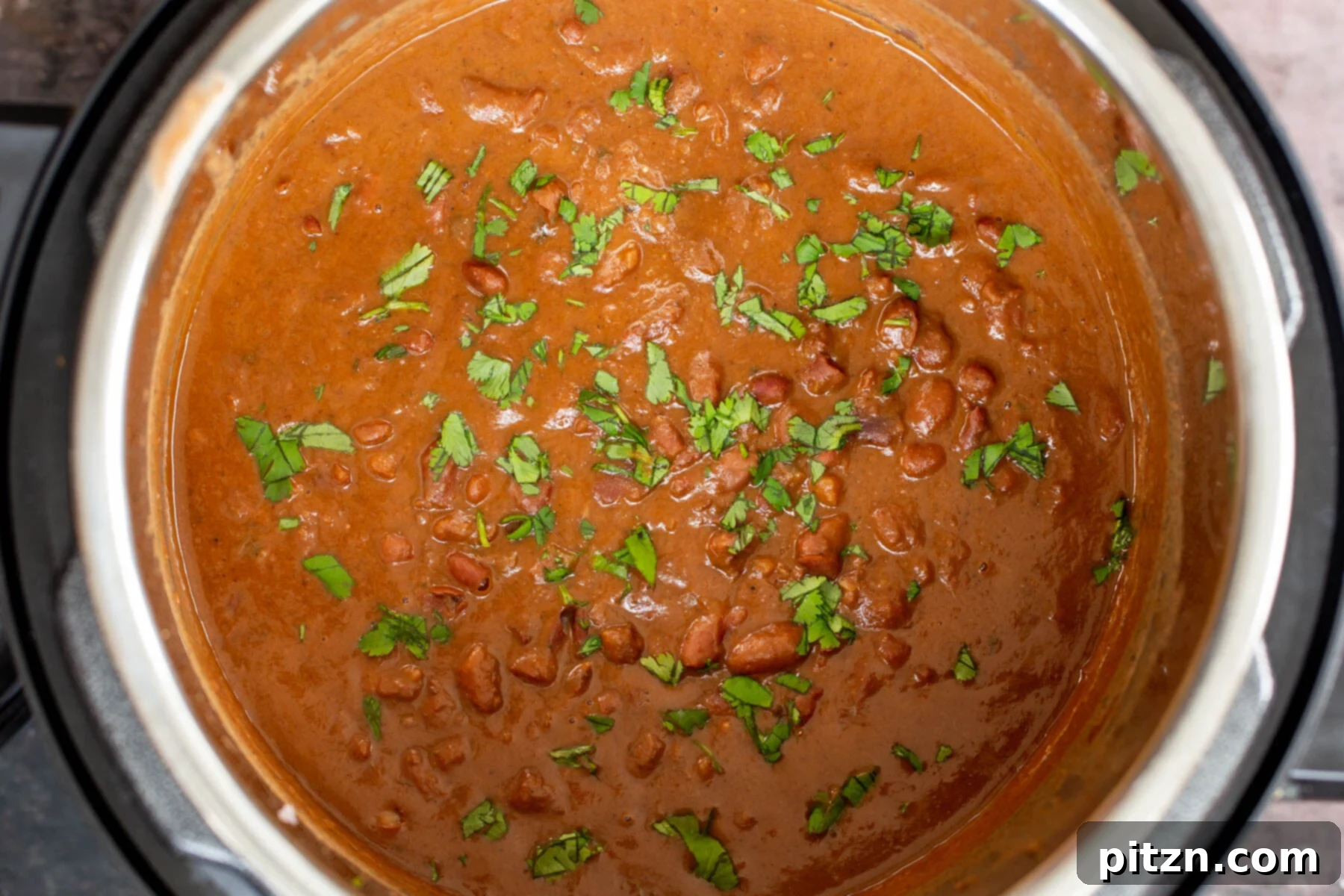 Instant Pot Dhaba Rajma: Authentic & Easy Kidney Bean Curry 14 Indian Kidney Bean Curry (Dhaba Wale Rajma) beautifully garnished with fresh cilantro, ready to be served