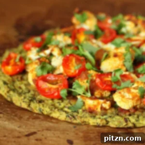Chickpea Quinoa Chard Pizza with Roasted Cauliflower