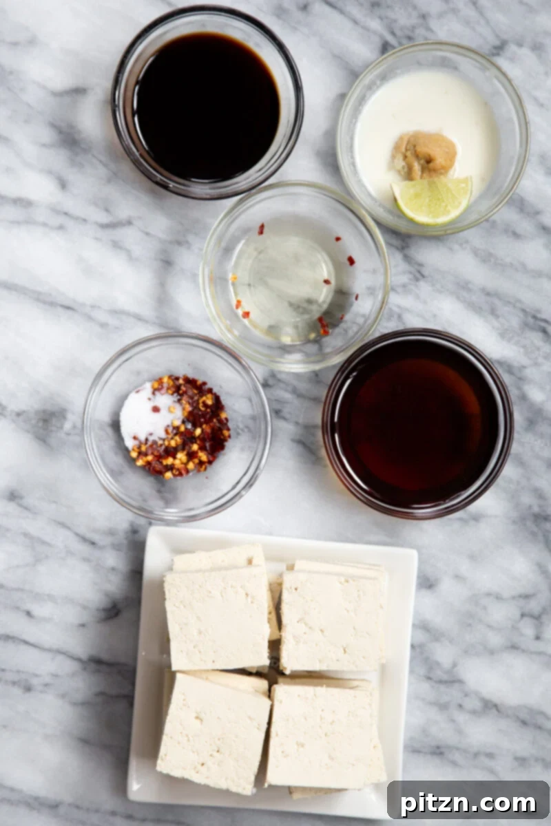 ingredients needed for making vegan tofu sandwiches