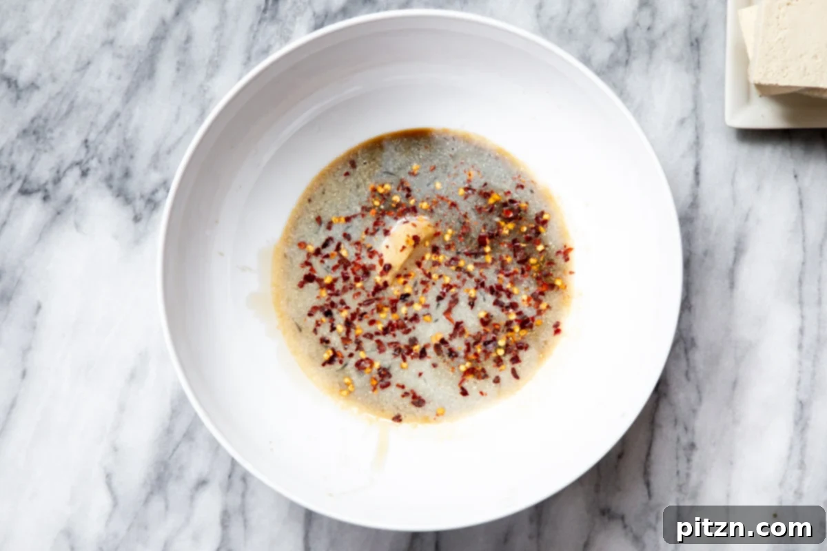 vegan tofu marinade with chili