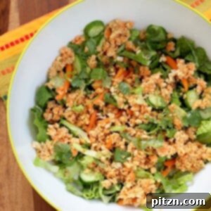 Thai Salad with Chickpea Carrot Crumble & Garlic Sesame Soy Sauce Dressing. Crunchy Summer Salad.