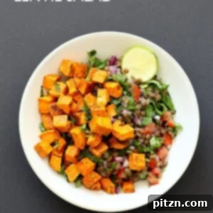Curried Sweet Potato Lentil Salad. Simple Indian spices, roasted sweet potato, earthy lentils, lime juice and a refreshing lunch bowl.