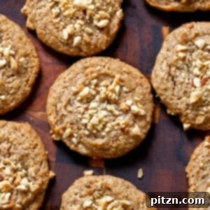 Flourless Peanut Butter Cookies 4 A top-down view of freshly baked vegan peanut butter cookies, showing their perfect round shape and golden-brown hue, ready to be devoured.