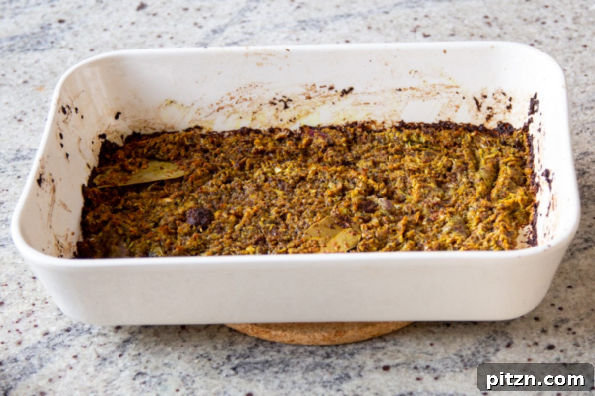 Vegan Lentil Keema Pav Bake 12 ground spices added to the chopped aromatics in the pan after baking