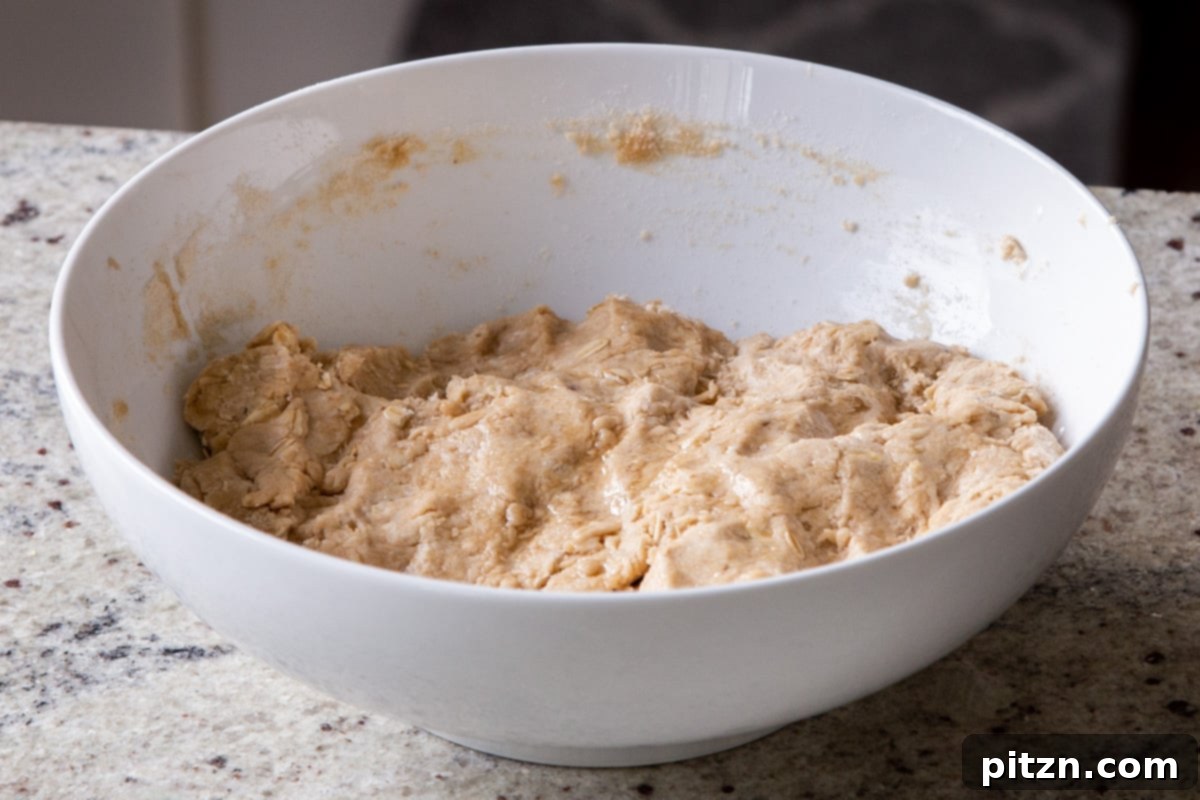 The fully kneaded multigrain paratha dough resting in a bowl, appearing smooth and pliable, ready for its resting period.