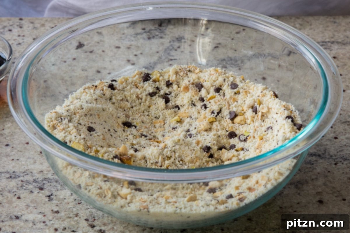 Perfectly Crisp Granola Bars 11 dry ingredients, all mixed together