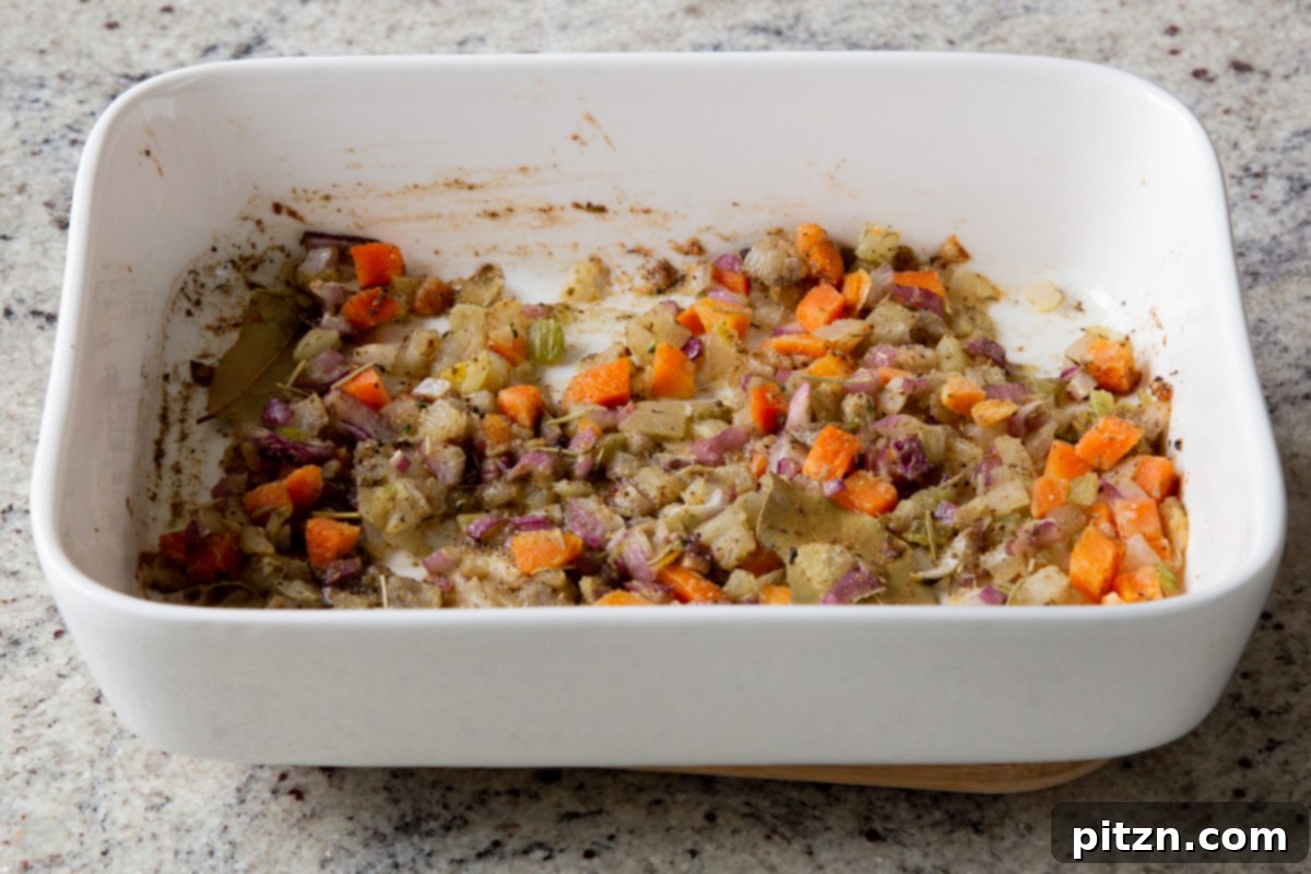 Everything Bagel Pot Pie Remix 11 Spices fully mixed into the baked vegetables, creating a fragrant base