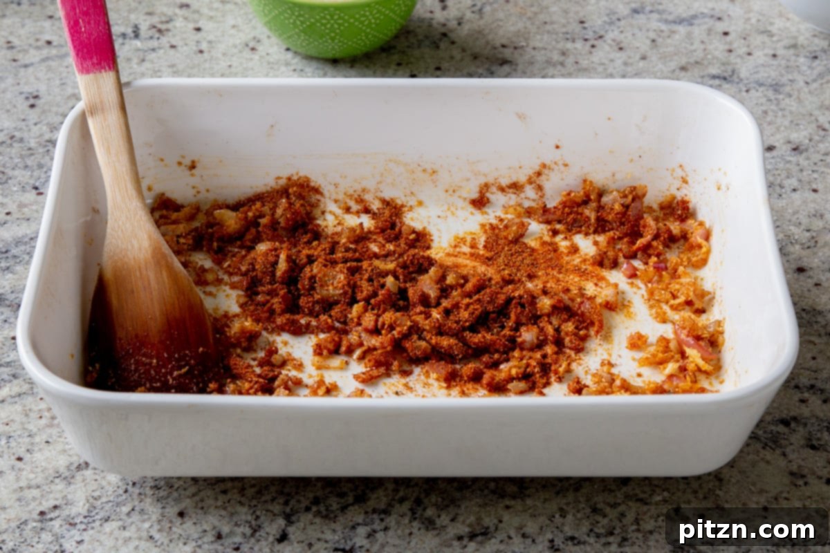 Sheet Pan Konkani Lentil Curry 12 onion-coconut mixture after mixing in spices