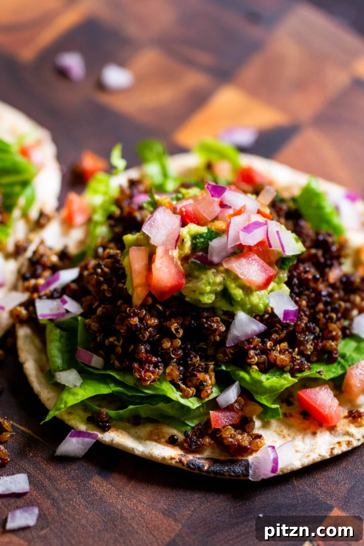 Crispy Quinoa Tacos: Effortlessly Allergy-Friendly 4 Close-up of crispy quinoa tacos showcasing the vibrant ingredients and appealing texture