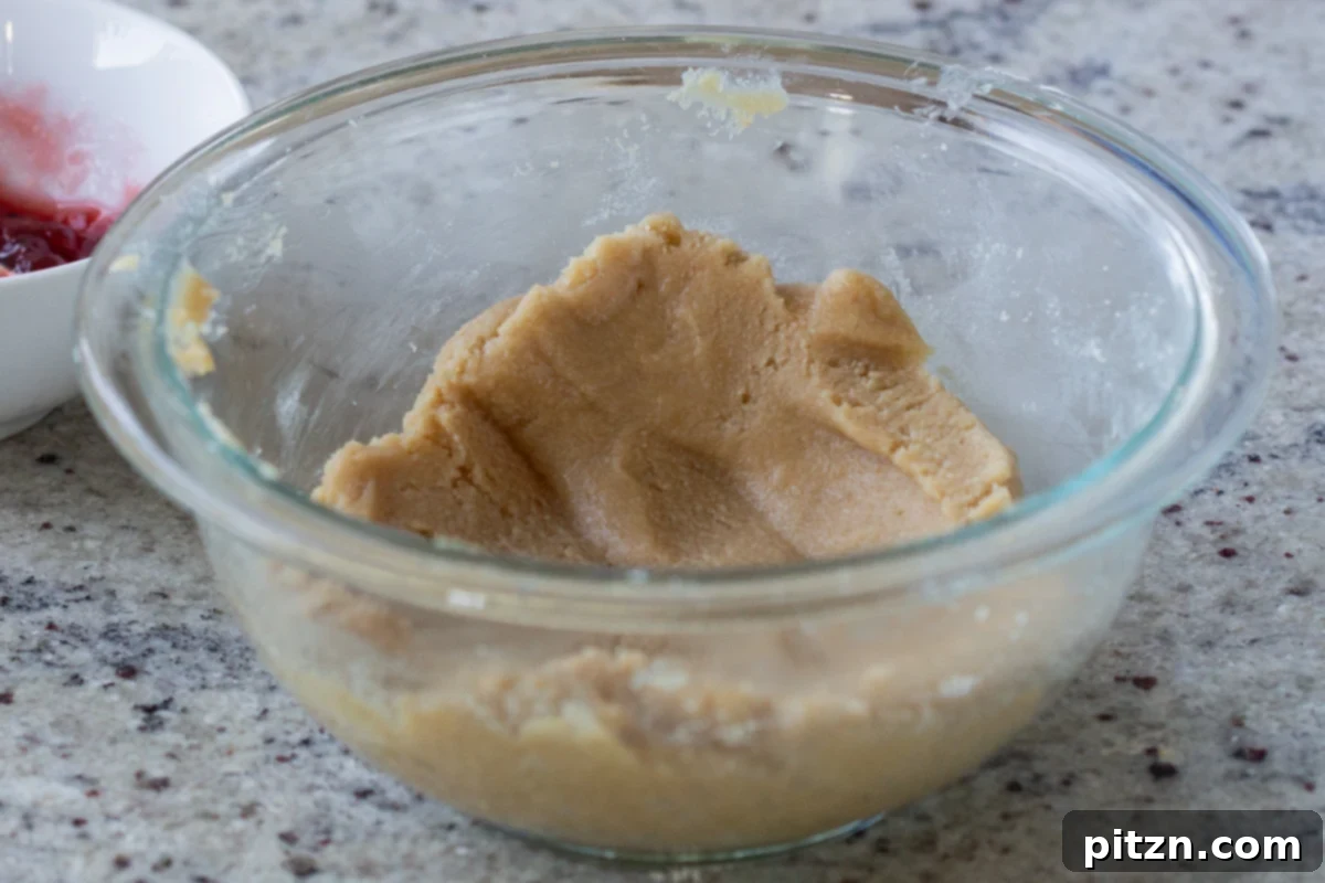 Easy One-Bowl 30-Minute Gluten-Free PB and J Cookies 10 The finished almond flour cookie dough, smooth and ready for the PB&J swirl.