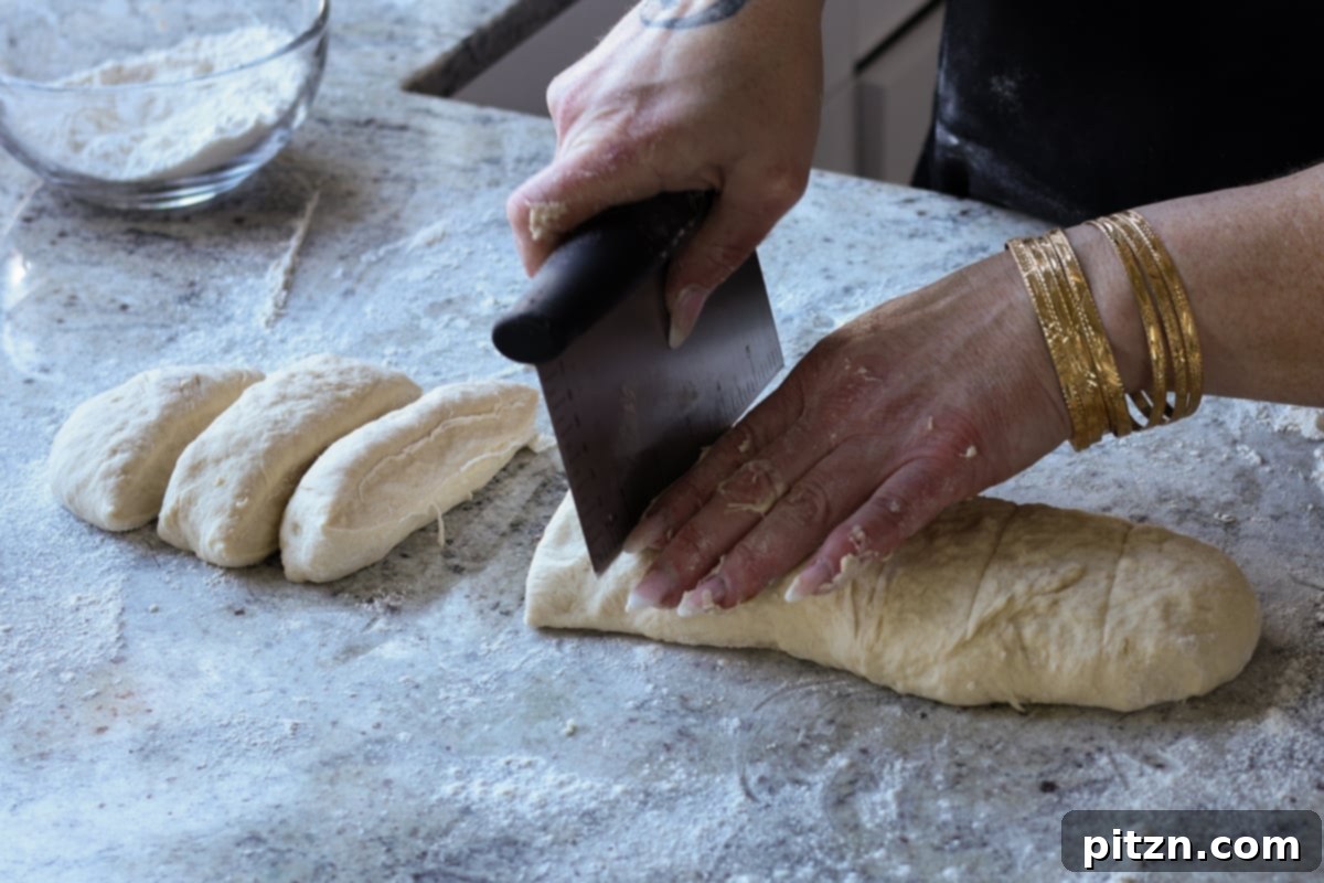 Melt-in-Your-Mouth Dinner Rolls 21 cutting the dough